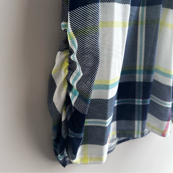 New York Laundry Sleeveless Plaid top with Ruching, Women's XL - Picture 6 of 7